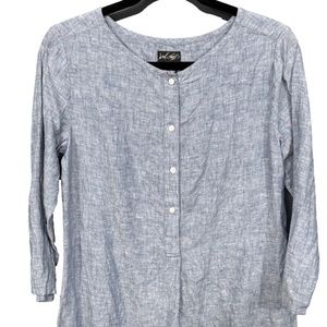 Lord and Taylor linen size P/M blue shirt
